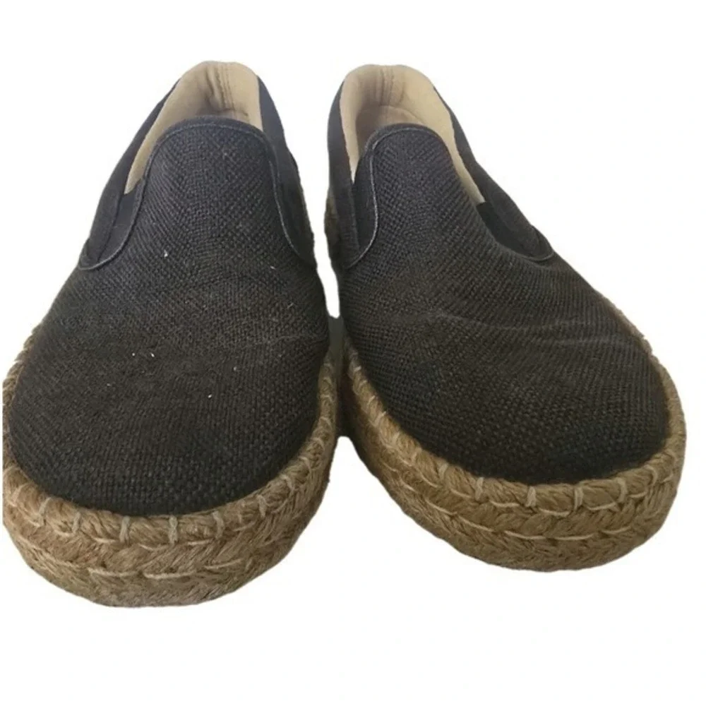 Sperry Womens Black Canvas Espadrille Slip On Flats Shoes Size‎ 8.5M